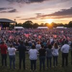 Artists Flee Trump Concert – “Great American State Fair” CHAOS… Large crowd at a political rally during sunset