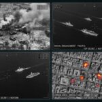 What’s Israel’s Next Move? Aerial images depicting military conflict and naval engagements in different regions