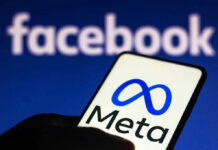 Meta’s Worst Nightmare: Kids, Lies, Billions Smartphone displaying Meta logo with Facebook in background.