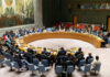 Power Vacuum: Hawks vs. America First UN Security Council meeting in session, multiple representatives attending.