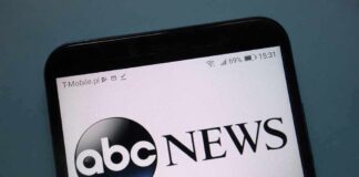 ABC News logo on a smartphone screen