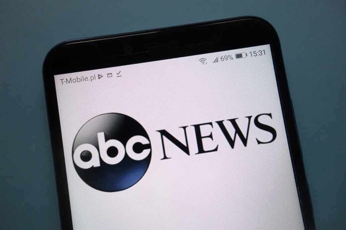 ABC News logo on a smartphone screen