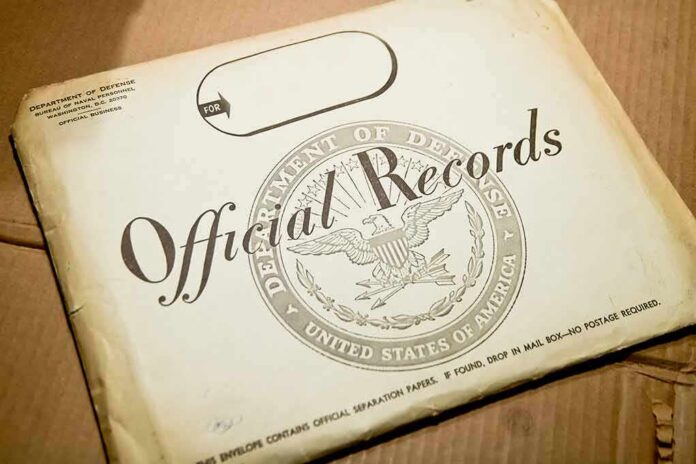 Official records envelope with U.S. Department of Defense seal
