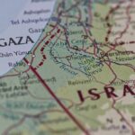 Map close-up of Gaza and southern Israel