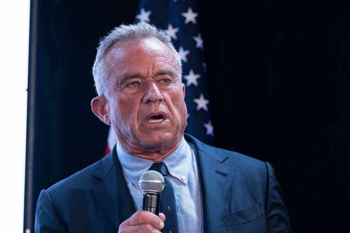 Robert F. Kennedy Jr. speaking into a microphone