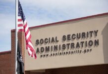 Social Security Administration building with American flag