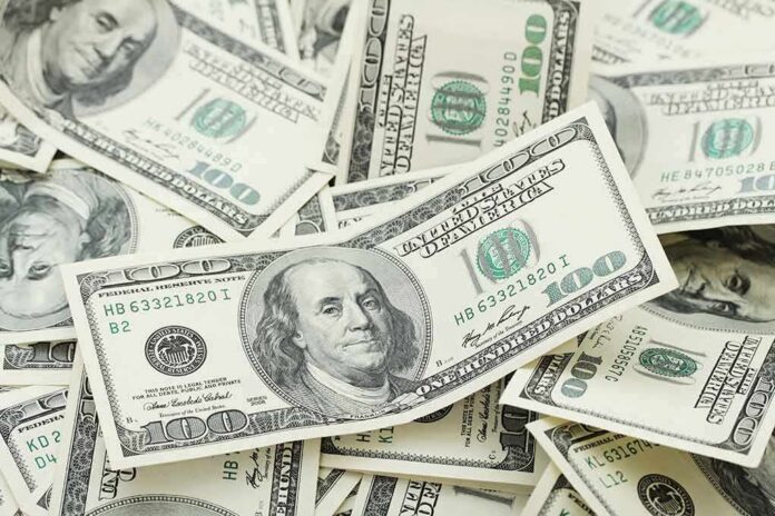 Stack of U.S. hundred dollar bills