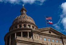 Capitol Attack Foiled – Then He Walked Texas State Capitol dome with U.S. and Texas flags