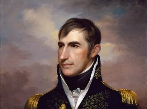 Portrait of a man in a military uniform with a serious expression